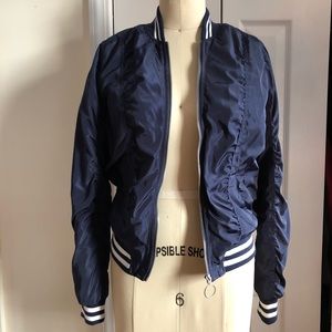 Blue bomber jacket